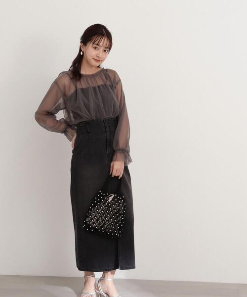 「PROPORTION BODY DRESSING」 デニムスカート SMALL グレー レディース_画像8