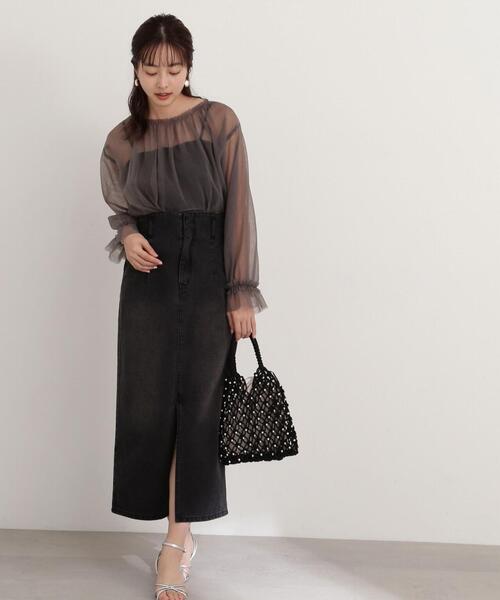 「PROPORTION BODY DRESSING」 デニムスカート SMALL グレー レディース_画像9