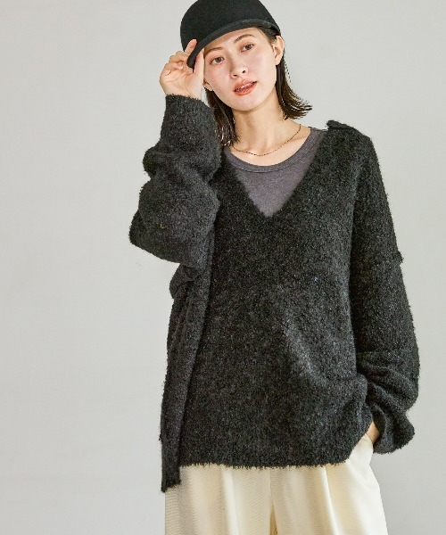 LAKOLE（ラコレ） ニット セーター ブークレVネックニットプルオーバー