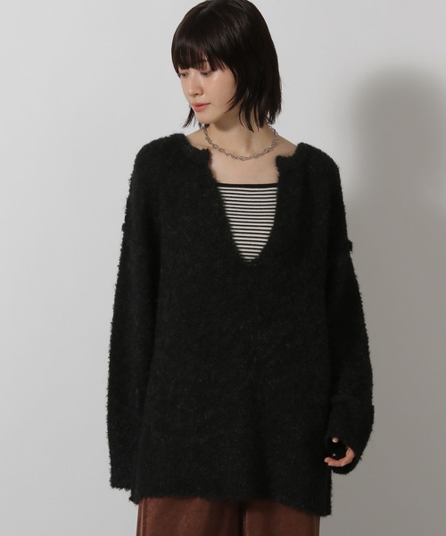 LAKOLE（ラコレ） ニット セーター ブークレVネックニットプルオーバー