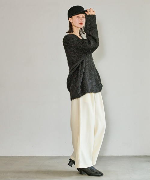 LAKOLE（ラコレ） ニット セーター ブークレVネックニットプルオーバー