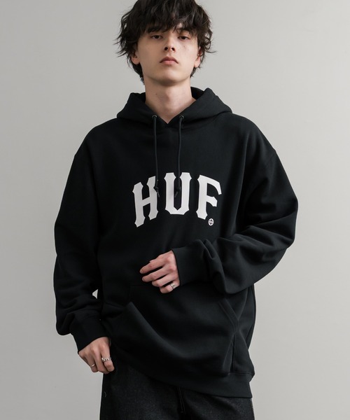 Huf ハフ　パーカー M 2枚　セット　黒　白 HUF（ハフ） パーカー スウェット 裏起毛 PF00491/PF00572 三角ロゴ
