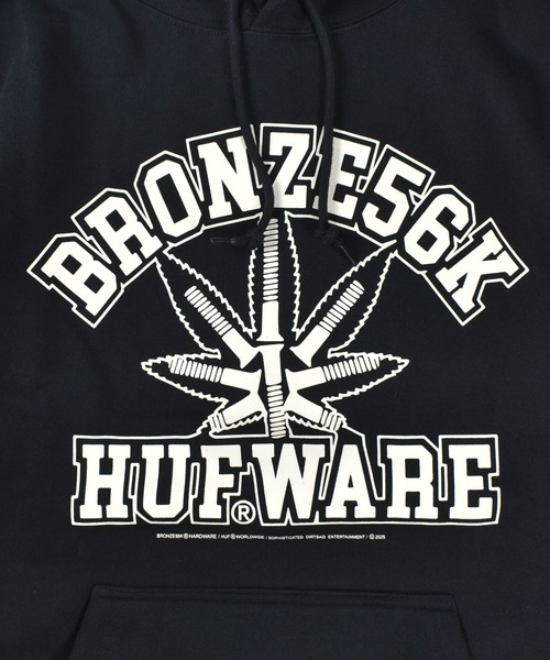 HUF（ハフ） パーカー 「RES」「HUF×BRONZE56K / ハフ×ブロンズ56ケイ