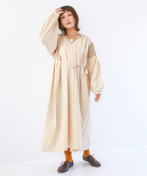 「Crisp」 長袖ワンピース FREE アイボリー レディース_画像3