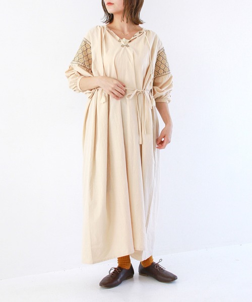 「Crisp」 長袖ワンピース FREE アイボリー レディース_画像4