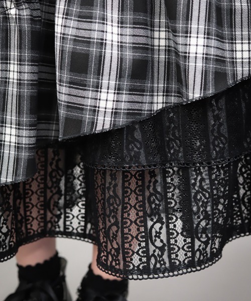 NIBBLE POISON（ニブルポイズン） スカート チェックアシメフリル