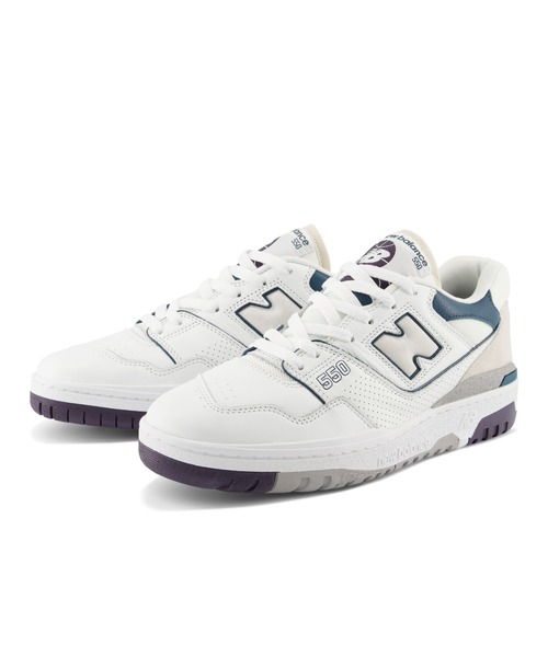「New Balance」 ローカットスニーカー 24.0cm ホワイト×ブルー メンズ_画像5