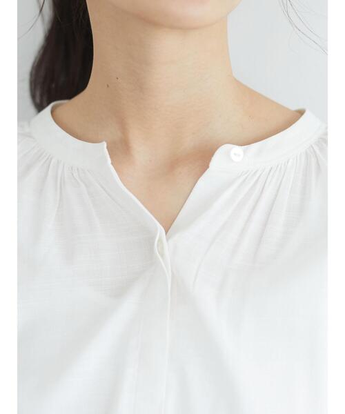 「CRAFT STANDARD BOUTIQUE」 7分袖ブラウス L ブルー レディース_画像2