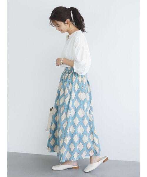 「CRAFT STANDARD BOUTIQUE」 7分袖ブラウス L ブルー レディース_画像3