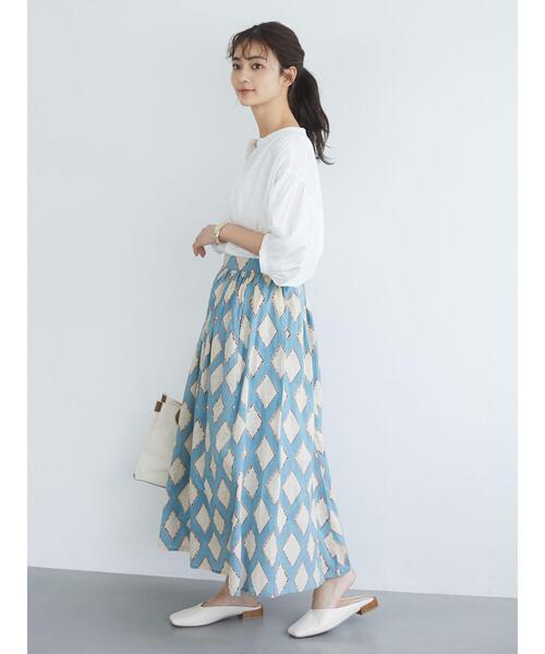 「CRAFT STANDARD BOUTIQUE」 7分袖ブラウス L ブルー レディース_画像4