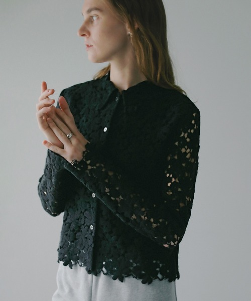 ブラウス シャツ COTTON LACE SHORT SHIRT レディースの画像