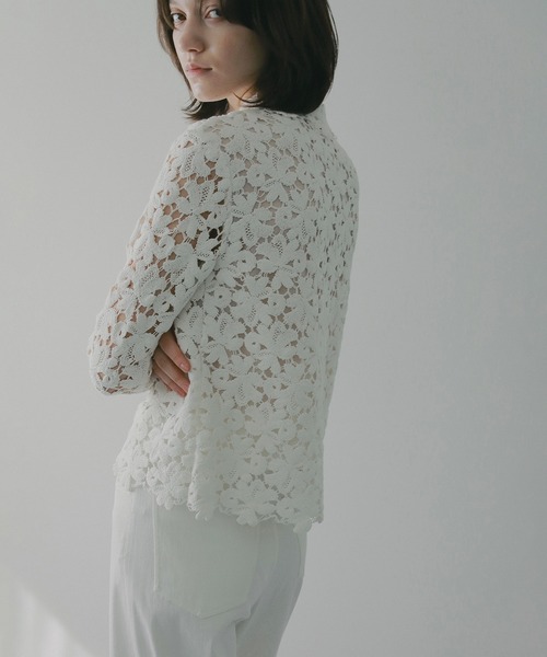 ブラウス シャツ COTTON LACE SHORT SHIRT レディースの画像