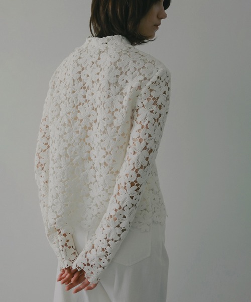 ブラウス シャツ COTTON LACE SHORT SHIRT レディースの画像