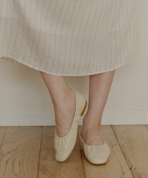 OLUN パンプス gather flat shoes/ギャザーフラットシューズ