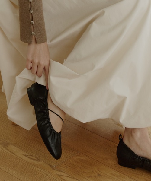 OLUN パンプス gather flat shoes/ギャザーフラットシューズ