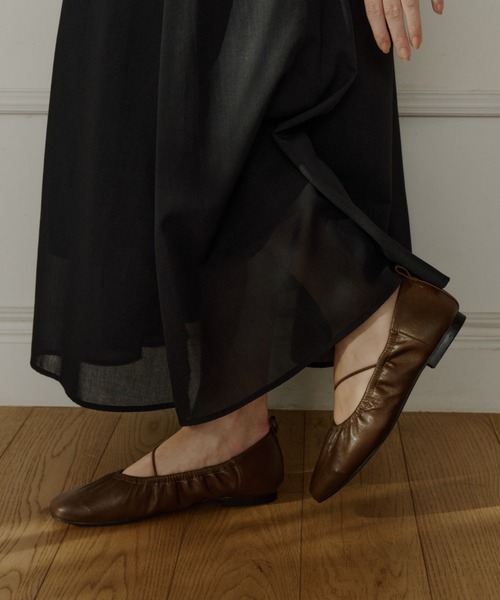 OLUN パンプス gather flat shoes/ギャザーフラットシューズ