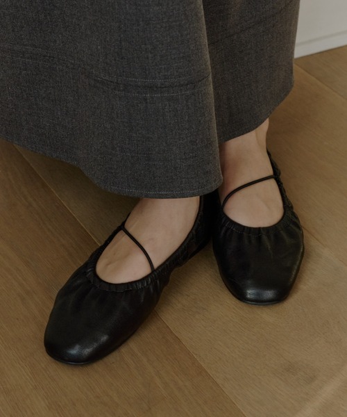 ギャザーフラットシューズ / OLUN OLUN パンプス gather flat shoes/ギャザーフラットシューズ