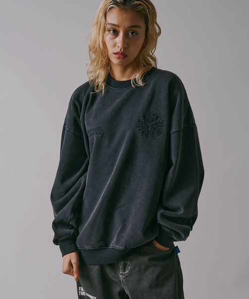 「SEQUENZ」 スウェットカットソー LARGE ブラック メンズ_画像2