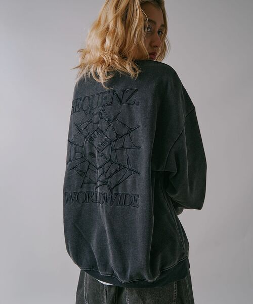 「SEQUENZ」 スウェットカットソー LARGE ブラック メンズ_画像4