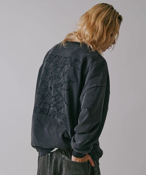 「SEQUENZ」 スウェットカットソー LARGE ブラック メンズ_画像6