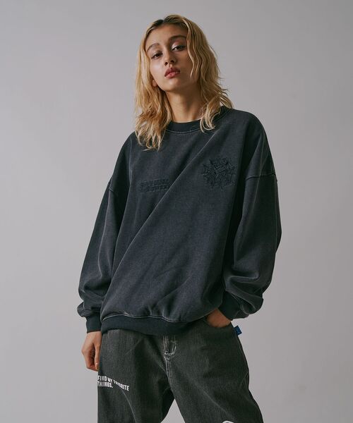 「SEQUENZ」 スウェットカットソー LARGE ブラック メンズ_画像8