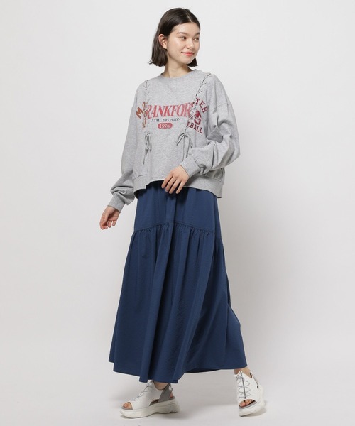 ニコアンド　erinko大人なセットプルオーバー　グレー　ロング niko and…（ニコアンド） スウェットカットソー LARGE グレー