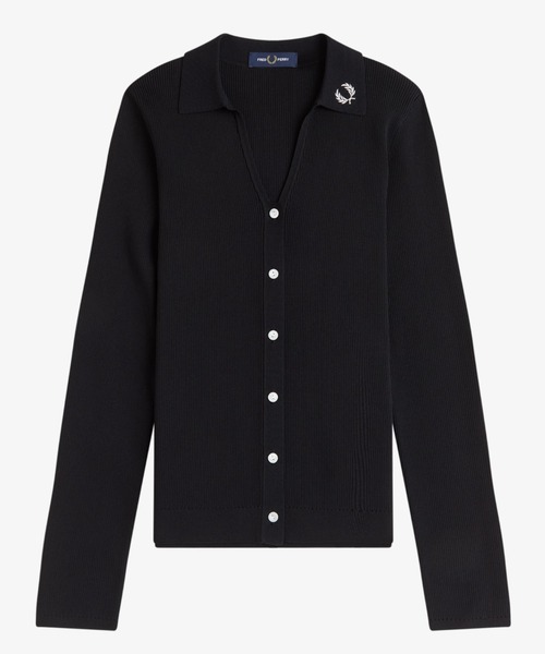 ニット/セーター FRED PERRY KNITTED SHIRT Long Staple Cotton Knitted T-Shirt - Anchor Grey | Men's Knitwear