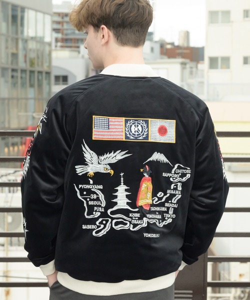 HOUSTON（ヒューストン） スカジャン LARGE ネイビー メンズ