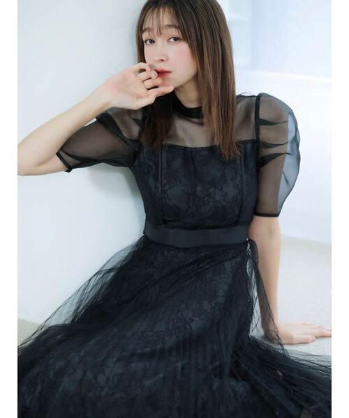 こじはる着用♡新品♡リランドチュール♡レースブラウストリプルアンサンブル APPLAUDIR】Brocheリボンブーケレース ブラウス
