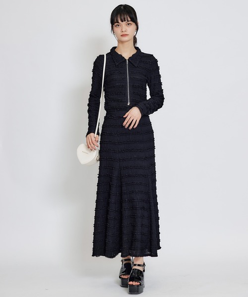☆REDYAZEL☆トップスス,カートSET☆美品☆ REDYAZEL（レディアゼル） セットアップ ミニフリルZIPブラウス