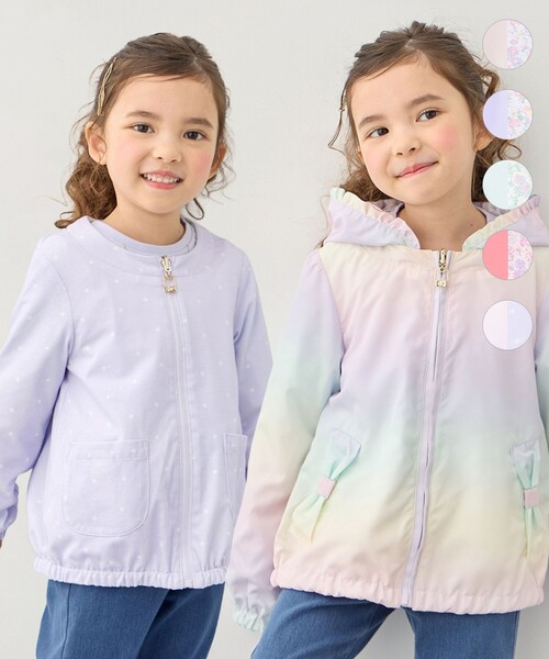 ブルゾン アウター 「フード取り外し可能」撥水加工リバーシブルゾン キッズ 子供服 女の子の画像