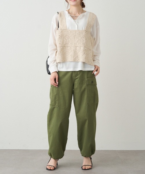 pual ce cin ベスト ジレ クロシェ編み風ビスチェ レディース