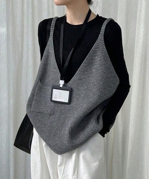 「NOLITA LABORATORY」 ニットベスト FREE グレー レディース_画像3