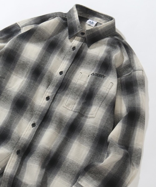 「GERRY」 長袖シャツ L ブラウン メンズ_画像4
