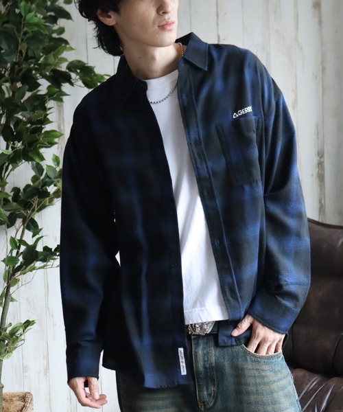 「GERRY」 長袖シャツ L ブラウン メンズ_画像9