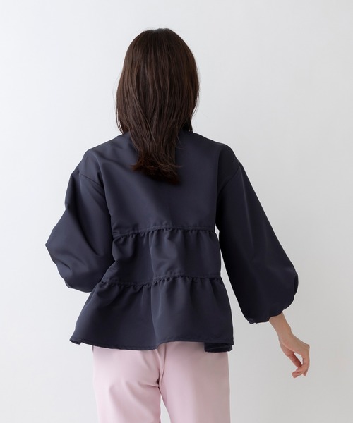 「Sono」 ノーカラージャケット 1 ネイビー レディースの画像