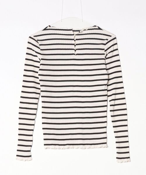 「Bon mercerie」 ボーダー柄長袖カットソー - ホワイト レディース_画像2