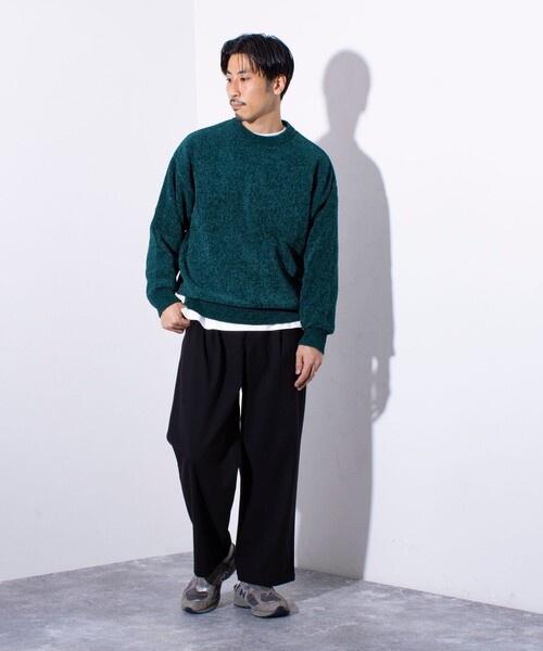 「GLOSTER」 長袖ニット L グリーン メンズ_画像2