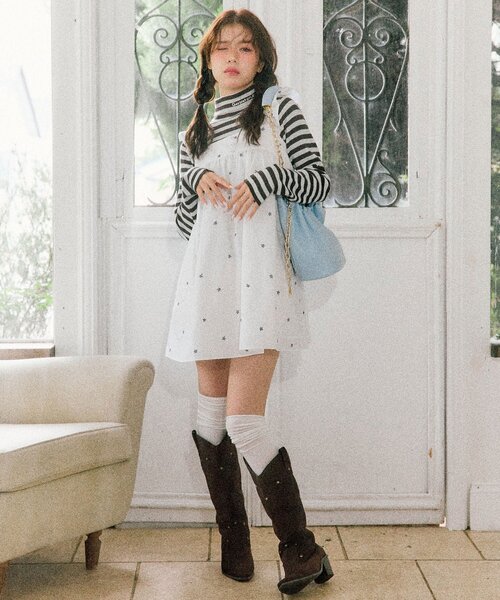 「OLIVE des OLIVE」 サロペットスカート FREE オフホワイト レディース_画像8