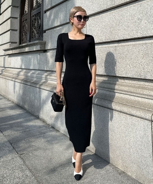 「JENNE」 ニットワンピース SMALL ブラック レディースの画像
