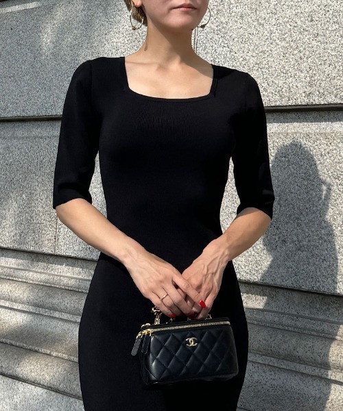 「JENNE」 ニットワンピース SMALL ブラック レディースの画像