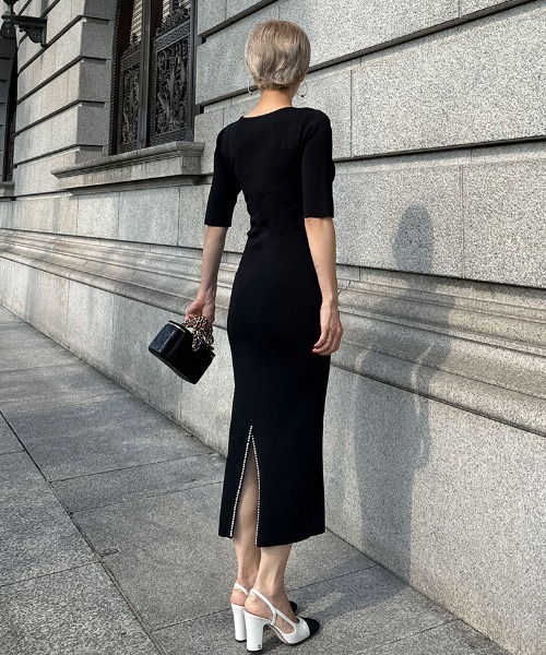 「JENNE」 ニットワンピース SMALL ブラック レディースの画像