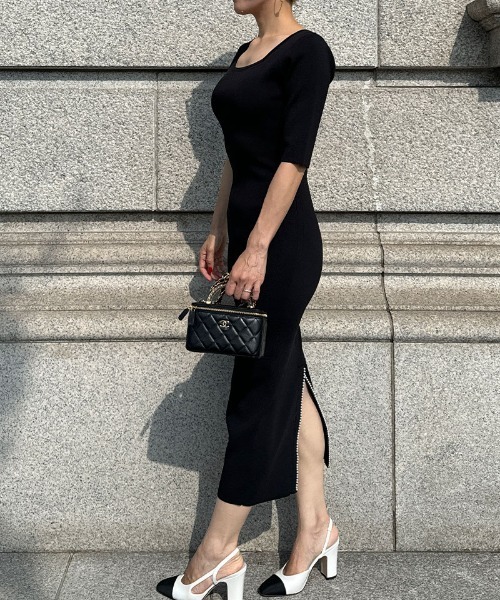 「JENNE」 ニットワンピース SMALL ブラック レディースの画像