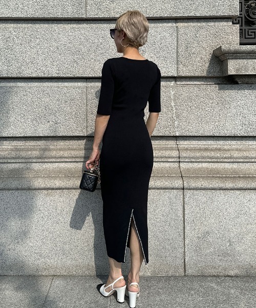 「JENNE」 ニットワンピース SMALL ブラック レディースの画像