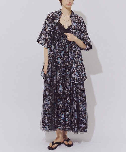 オリジナル花柄オパールワンピース☾ベルベット ラベルエチュード キャミドレス オリジナル花柄オパールワンピース☾ベルベット ラベルエチュード