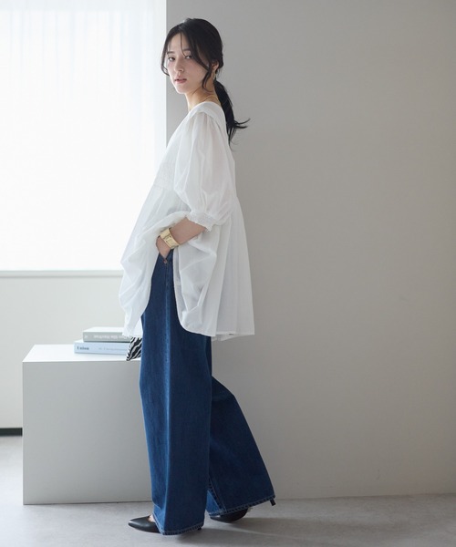 ap retro ブラウス シャツ 「India Fabric」2WAYコットンシャーリング