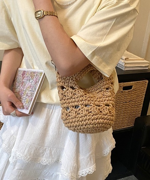 ショルダーストラップ ショルダーバッグ バッグ 手編み風 クロシェット