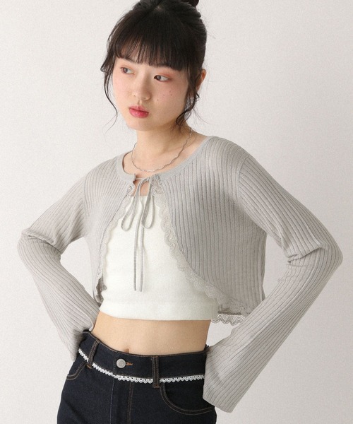 Heather（ヘザー） カーディガン レースボレロカーディガン 672567