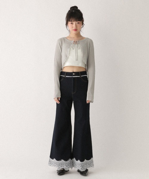 Heather（ヘザー） カーディガン レースボレロカーディガン 672567