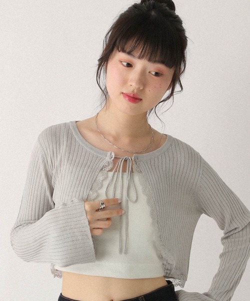 Heather（ヘザー） カーディガン レースボレロカーディガン 672567
